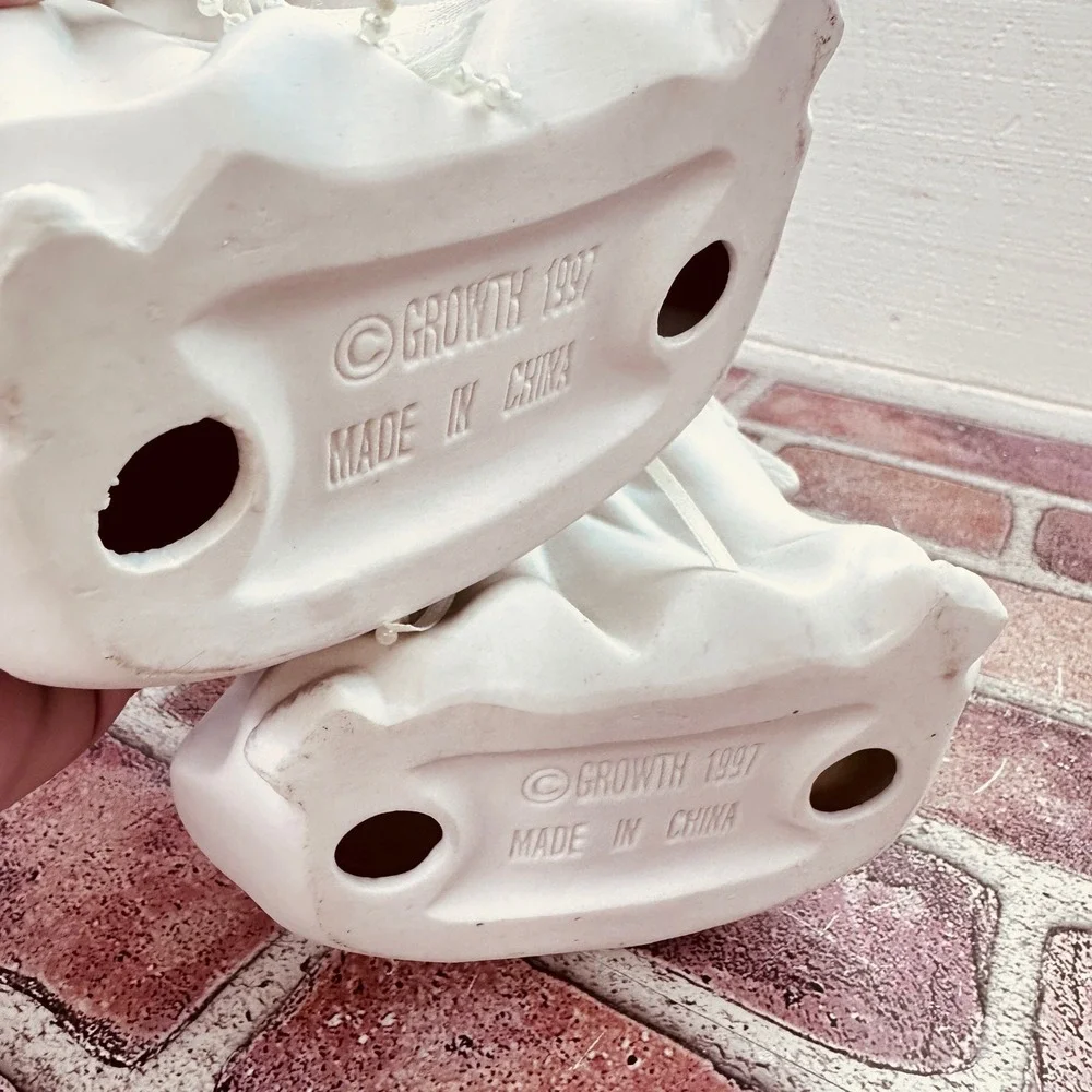 Pair of Ceramic Angel Votive Candle Holders - Christmas Holiday‎ - Vintage 1997